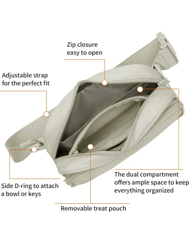 Bolsa de Entrenamiento para Perros Runlight Caqui 21.96x16x6.99cm