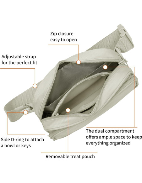 Bolsa de Entrenamiento para Perros Runlight Caqui 21.96x16x6.99cm