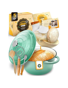 Horno Holandés CRUSTLOVE 5QT Verde con Cesta y Lame