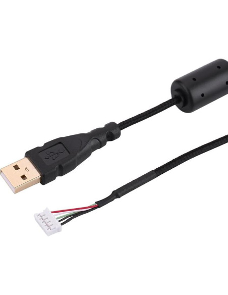 Cable Universal para Ratón Yosoo Trenzado USB 5 Pines Negro