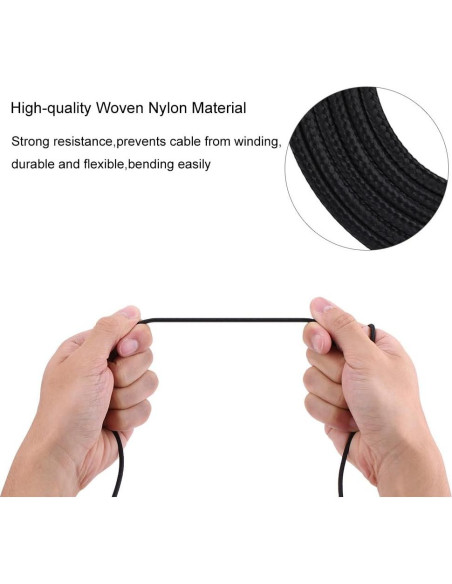 Cable Universal para Ratón Yosoo Trenzado USB 5 Pines Negro