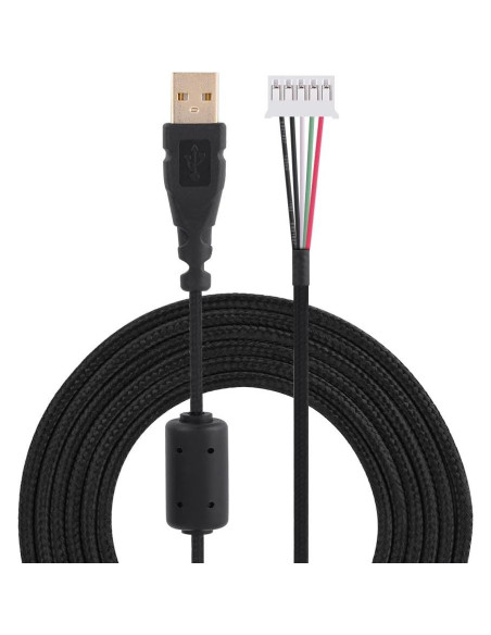 Cable Universal para Ratón Yosoo Trenzado USB 5 Pines Negro