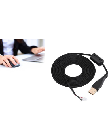Cable Universal para Ratón Yosoo Trenzado USB 5 Pines Negro