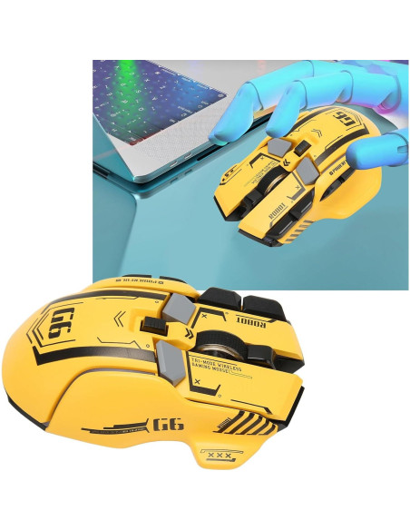 Ratón Gaming Heayzoki Bluetooth 3 Modos 5 DPI RGB Ergonómico Ratón Gaming Heayzoki Bluetooth 3 Modos 5 DPI RGB Ergonómico