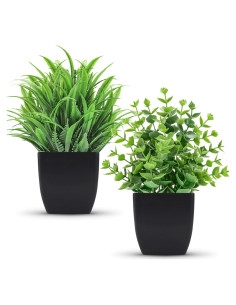 Plantas Artificiales Der Rose 2 Pack en Macetas Negras 18 cm