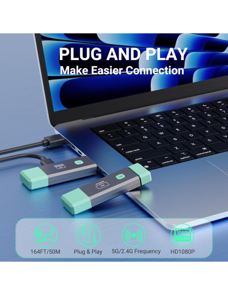 Transmisor y receptor HDMI inalámbrico Znoyaf 4K 50m Plug & Play Transmisor y receptor HDMI inalámbrico Znoyaf 4K 50m Plug & Play