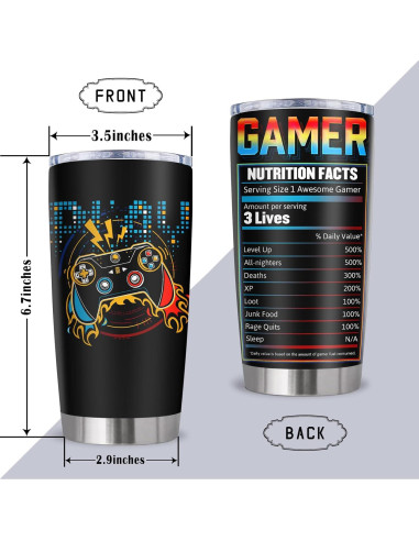 Taza Gamer de Acero Inoxidable 590 ml - Ladyhold