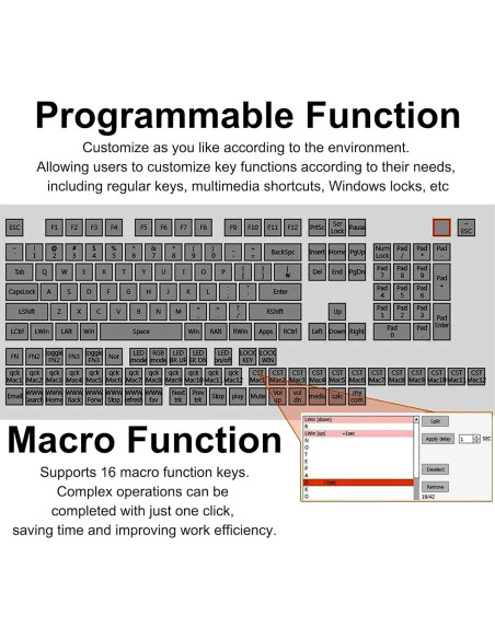 Teclado Mecánico Programable Yoqanr USB Retroiluminado RGB Teclado Mecánico Programable Yoqanr USB Retroiluminado RGB