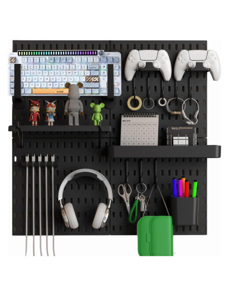 Kit de Tablero de Clavos Keepo 55.88x55.88cm Negro con Accesorios