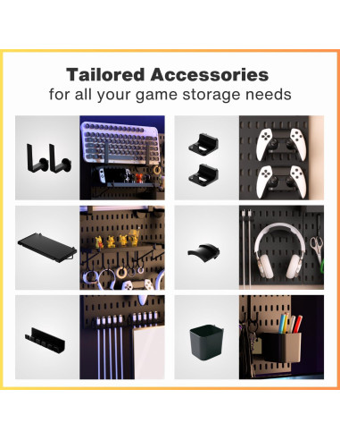 Kit de Tablero de Clavos Keepo 55.88x55.88cm Negro con Accesorios