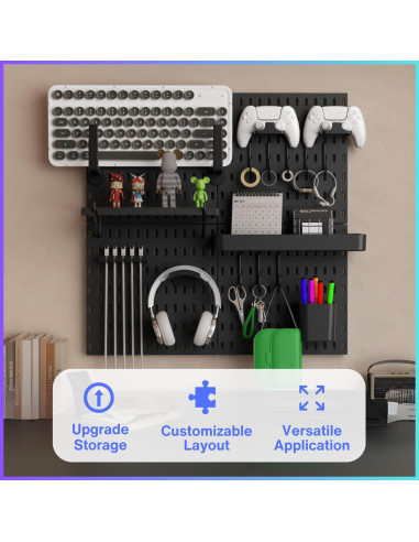 Kit de Tablero de Clavos Keepo 55.88x55.88cm Negro con Accesorios