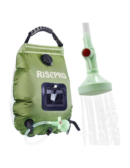 Bolsa de Ducha Solar RISEPRO 20L Calentamiento 45C Camping