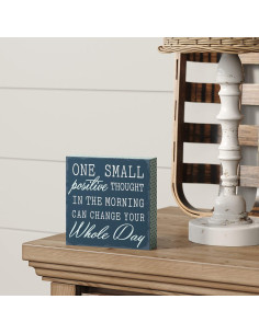 Cartel de Madera Barnyard Designs Motivacional 12.7x12.7cm 2