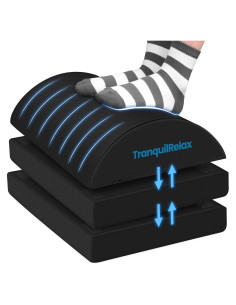 Reposapiés ajustable TranquilRelax negro con funda lavable