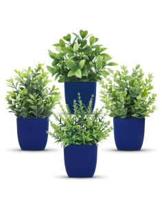 Plantas Artificiales Der Rose 4 Paquetes Azul 17.78 cm