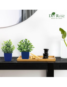 Plantas Artificiales Der Rose 4 Paquetes Azul 17.78 cm 2
