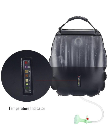 Bolsa de Ducha Solar RISEPRO 20L Calentamiento 45C Camping