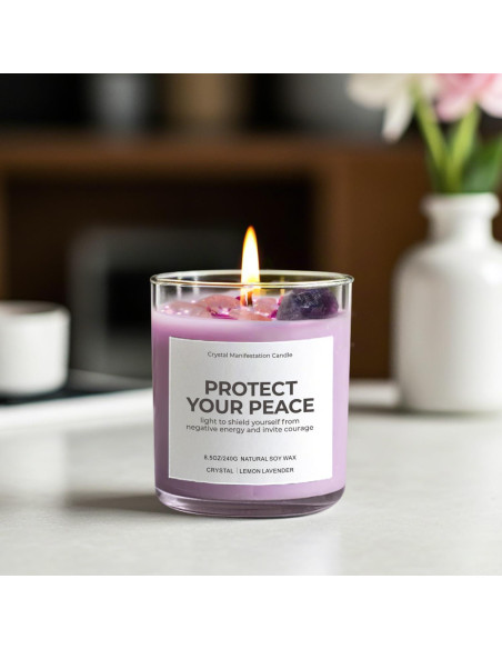 Vela Aromática de Soja Huizhou 311g Lavanda y Limón Vela Aromática de Soja Huizhou 311g Lavanda y Limón