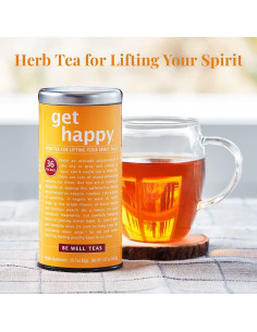Té de Hierbas Sin Cafeína La República del Té Get Happy 36 Bolsitas 2