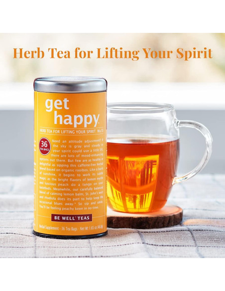 Té de Hierbas Sin Cafeína La República del Té Get Happy 36 Bolsitas