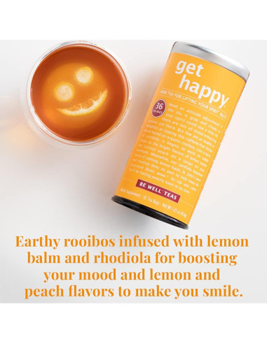 Té de Hierbas Sin Cafeína La República del Té Get Happy 36 Bolsitas