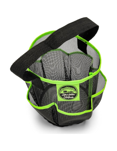 Caddy de Ducha Camco 51997 Malla Negro y Verde 22.86 cm