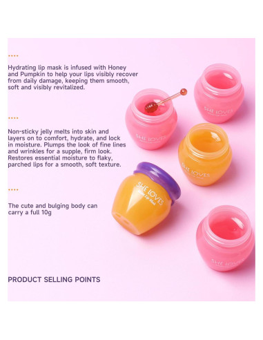 Mascarilla Labial Nocturna Tiejdhr Miel Sakura 2PCS Hidratante