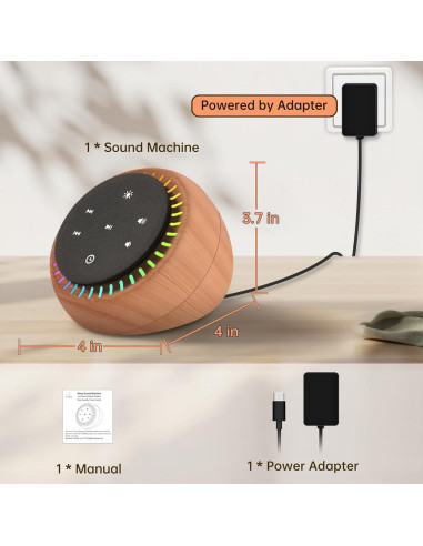 Máquina de Sonido DreamSky DS6682, 26 Sonidos Relax y Luz RGB