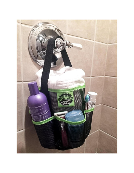 Caddy de Ducha Camco 51997 Malla Negro y Verde 22.86 cm
