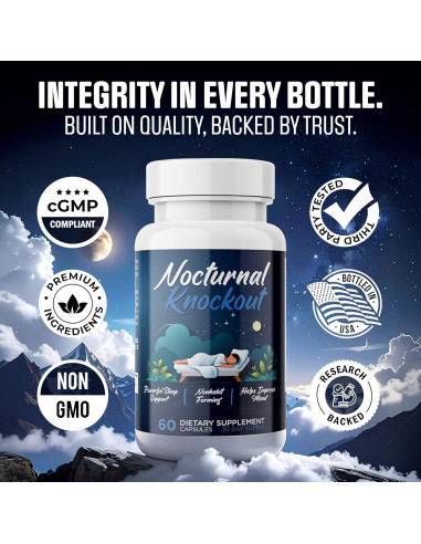 Suplemento para Dormir Nocturnal Knockout 60 Cápsulas