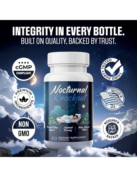 Suplemento para Dormir Nocturnal Knockout 60 Cápsulas