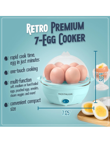 Cocinador de Huevos Nostalgia EC7AQ 7 Huevos Aqua