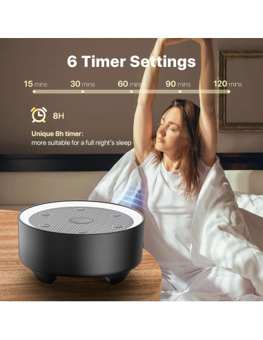 Máquina de Sonido para Dormir Kipcush K8-T, 24 Sonidos Relajantes