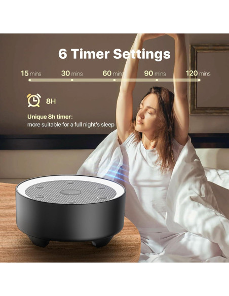 Máquina de Sonido para Dormir Kipcush K8-T, 24 Sonidos Relajantes
