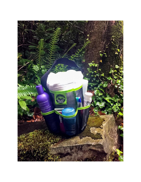 Caddy de Ducha Camco 51997 Malla Negro y Verde 22.86 cm