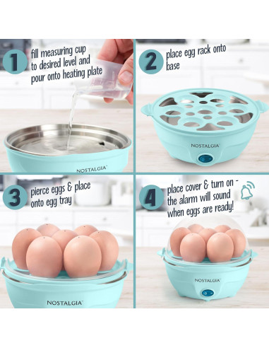 Cocinador de Huevos Nostalgia EC7AQ 7 Huevos Aqua