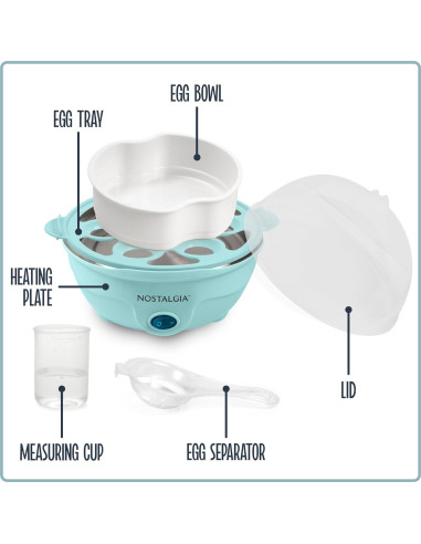 Cocinador de Huevos Nostalgia EC7AQ 7 Huevos Aqua