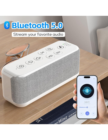 Máquina de Sonido Blanco PPLEE CR1016L con Bluetooth y Batería 3000mAh Máquina de Sonido Blanco PPLEE CR1016L con Bluetooth y Batería 3000mAh