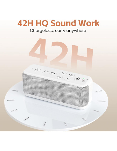 Máquina de Sonido Blanco PPLEE CR1016L con Bluetooth y Batería 3000mAh Máquina de Sonido Blanco PPLEE CR1016L con Bluetooth y Batería 3000mAh