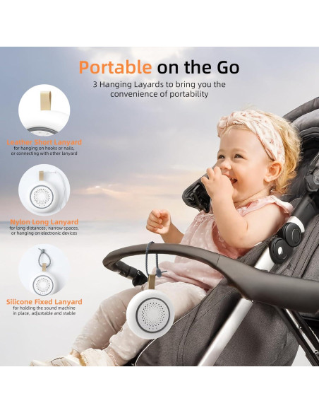 Máquina de Sonido Portátil YIWEI Rosa con Luz Nocturna y 24 Sonidos