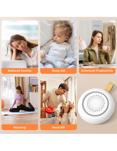 Máquina de Sonido Portátil YIWEI Rosa con Luz Nocturna y 24 Sonidos