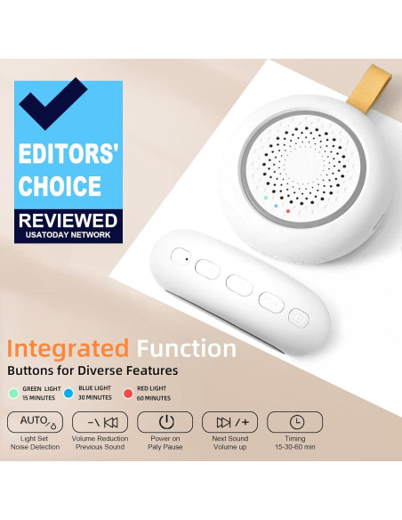 Máquina de Sonido Portátil YIWEI Rosa con Luz Nocturna y 24 Sonidos