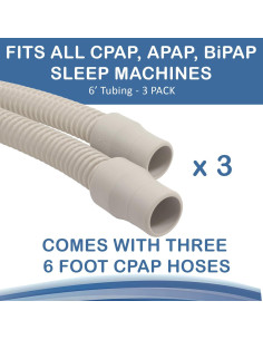 Manguera CPAP Roscoe Medical 1.83m 3 Paquete Flexible Gris 2