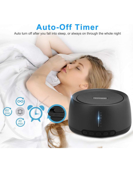 Máquina de Sonido Exmate para Dormir con 30 Sonidos Relajantes