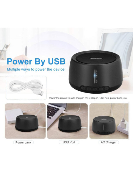 Máquina de Sonido Exmate para Dormir con 30 Sonidos Relajantes