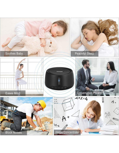Máquina de Sonido Exmate para Dormir con 30 Sonidos Relajantes