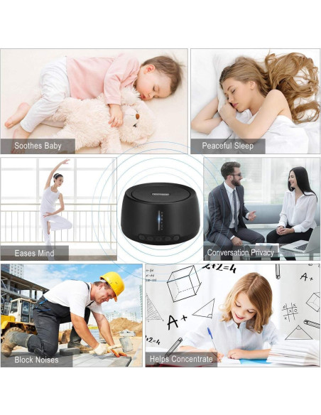 Máquina de Sonido Exmate para Dormir con 30 Sonidos Relajantes