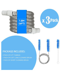 Pack de 3 Mangueras de 1.83 m para CPAP LonXFan con Cepillos 2
