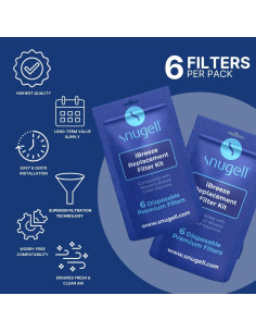 Filtros CPAP Snugell iBreeze - Paquete de 6 - Hechos en EE. UU. 2