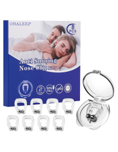 Clip Nasal Anti Ronquidos OHALEEP Silicona Ajustable Blanco M